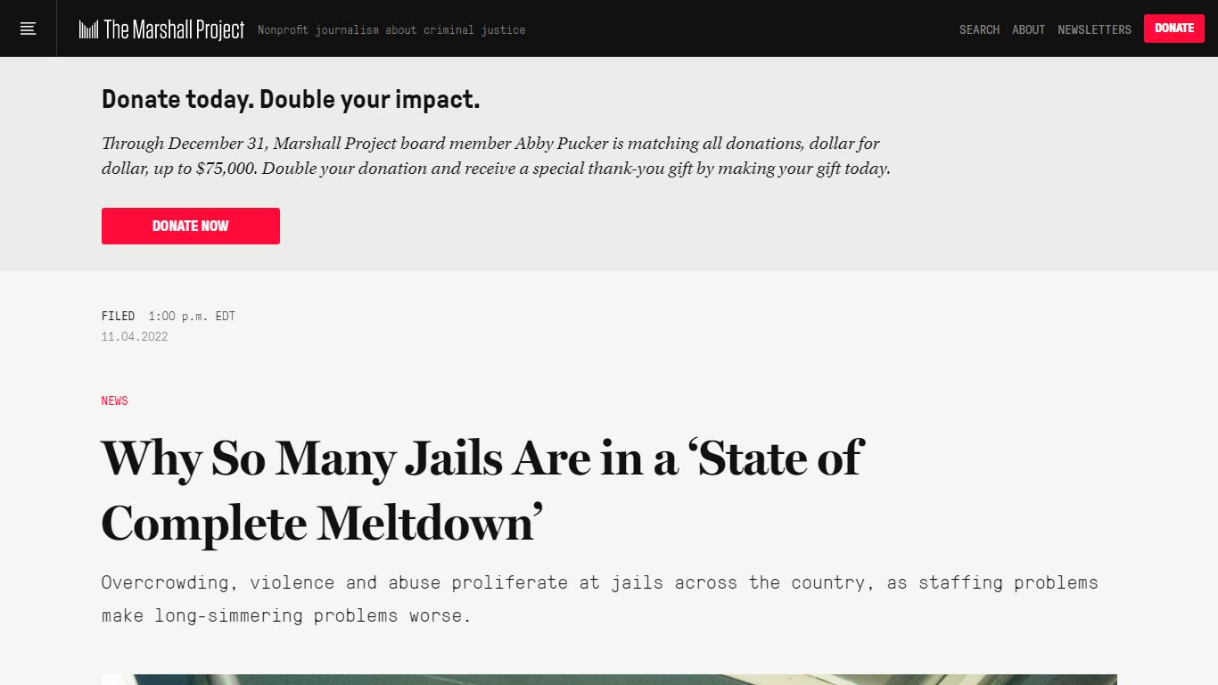 Why So Many Jails Are in a ‘State of Complete Meltdown’